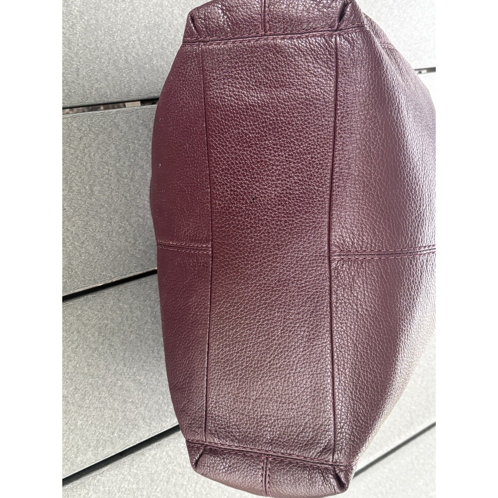 Coach Lexy Shoulder Bag Oxblood Pebbled Leather Large Hobo Tote - Picture 11 of 11